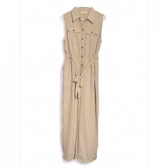 PIE IN THE SKY Casual Jumpsuit with Long and Wide Pants with Buttons for Women L - Picture 3 of 10